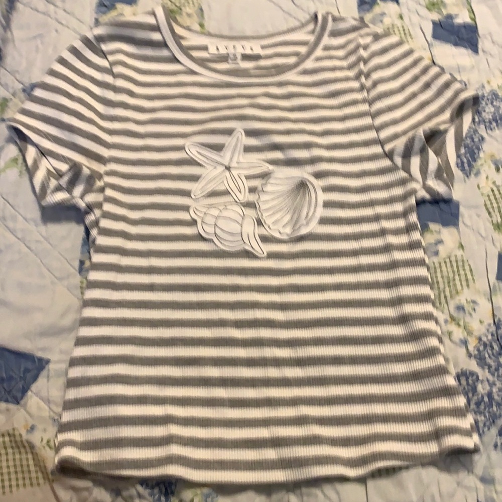 HYFVE brand summer, striped, cropped top.